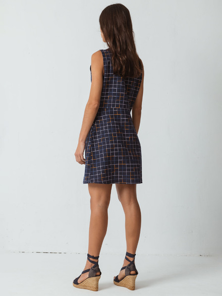 SKFK SKFK Leize Dunkelblau Damen Kariertes Kleid