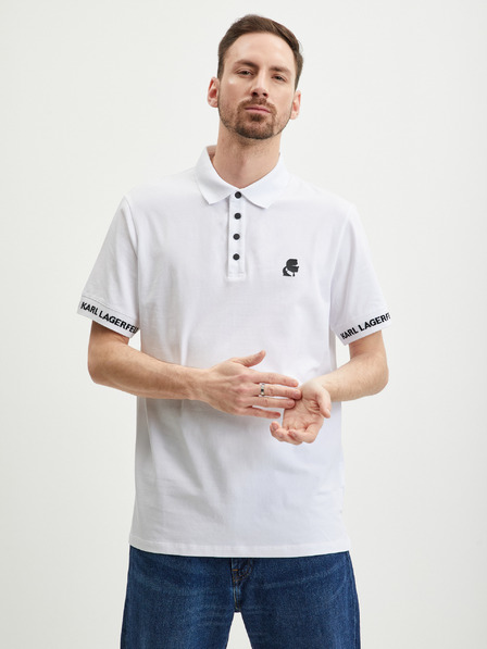 Karl Lagerfeld Weißes Herren-Poloshirt KARL LAGERFELD