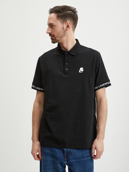 Karl Lagerfeld Schwarzes Herren-Poloshirt KARL LAGERFELD