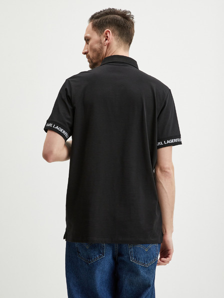 Karl Lagerfeld Schwarzes Herren-Poloshirt KARL LAGERFELD