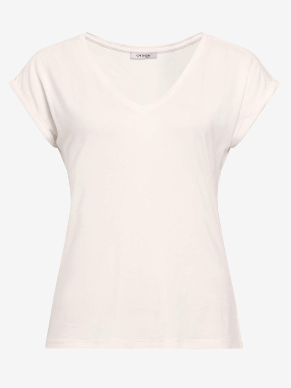 Orsay Cremefarbenes Basic-T-Shirt von ORSAY
