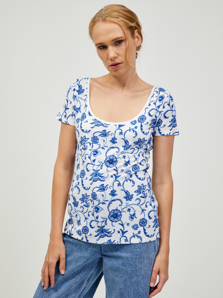 Orsay Blau-weiß gemustertes T-Shirt ORSAY
