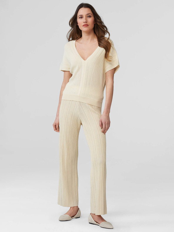 Orsay Beigefarbene weit gerippte Hose ORSAY