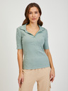 Orsay Hellgrünes geripptes Damen T-Shirt ORSAY