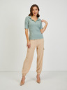 Orsay Hellgrünes geripptes Damen T-Shirt ORSAY