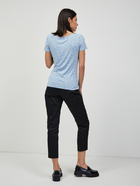 Orsay Hellblaues T-Shirt mit Blumenmuster ORSAY