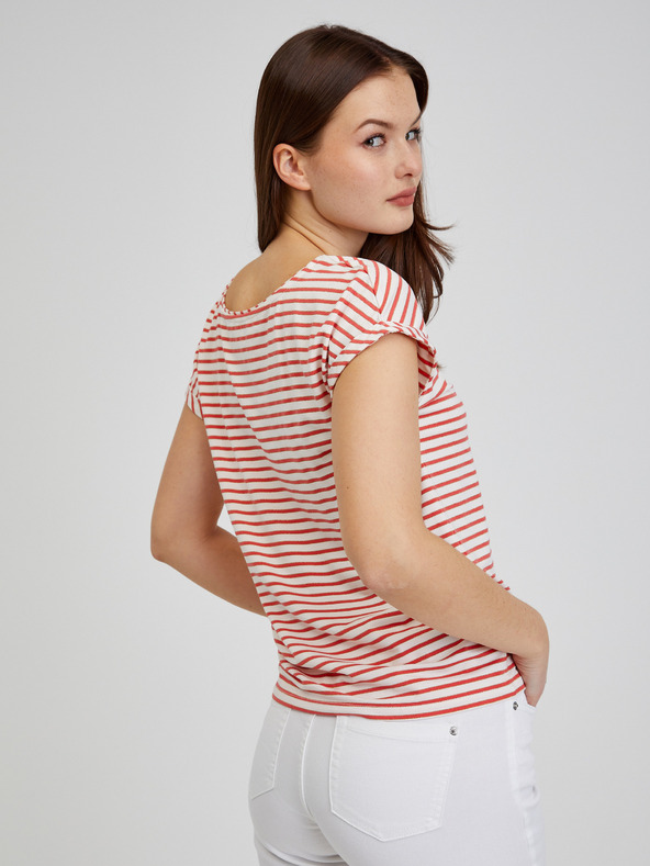 Orsay Rot-weiß gestreiftes Damen T-Shirt ORSAY