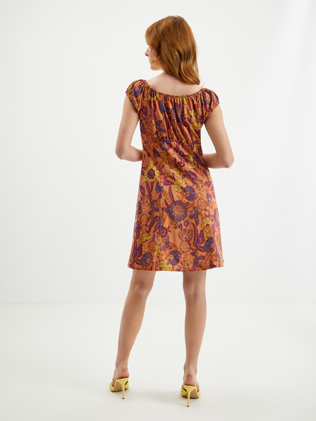 Orsay Orangefarbenes Damen Blumenkleid ORSAY