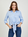 Orsay Hellblaue Damenbluse mit Knoten von ORSAY