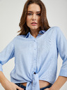 Orsay Hellblaue Damenbluse mit Knoten von ORSAY