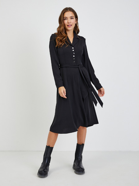 Orsay Schwarzes Damenkleid mit Bindung ORSAY