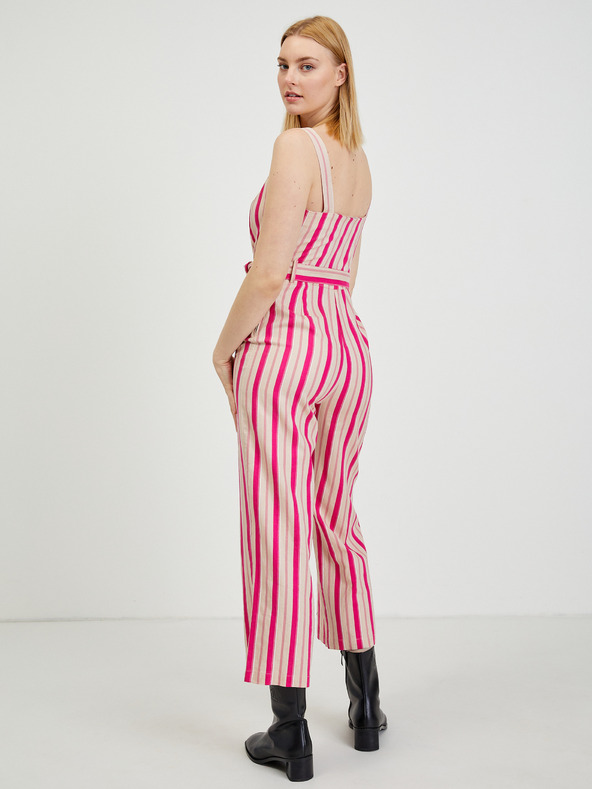 Orsay Beiger-rosafarbener Damen Leinen Overall ORSAY Los Angeles