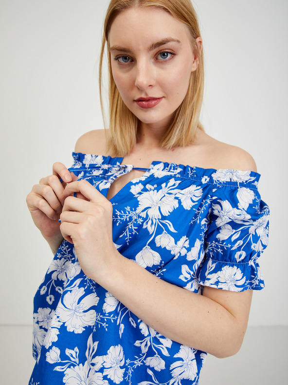 Orsay Blaue geblümte Bluse ORSAY