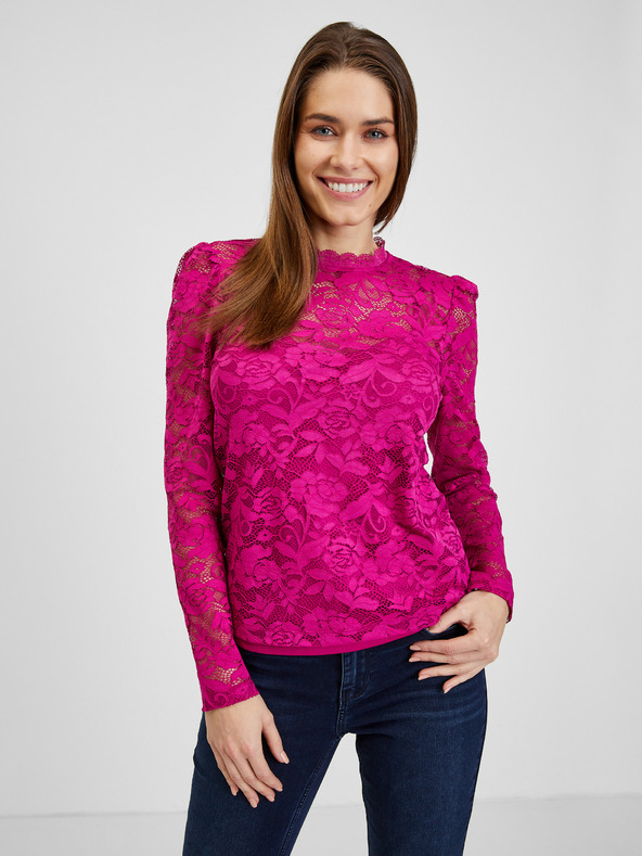 Orsay Dunkelrosa Damen-Spitzenshirt ORSAY