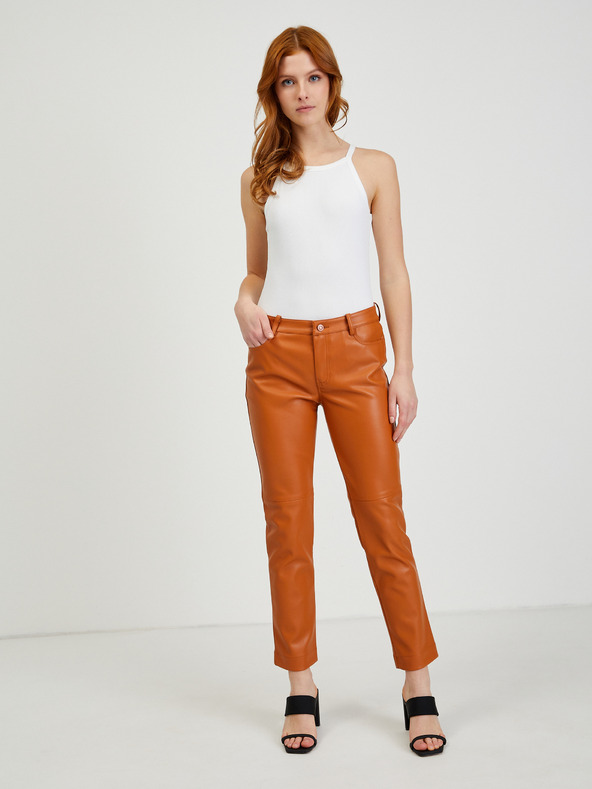 Orsay Braune Damen Kunstlederhose ORSAY