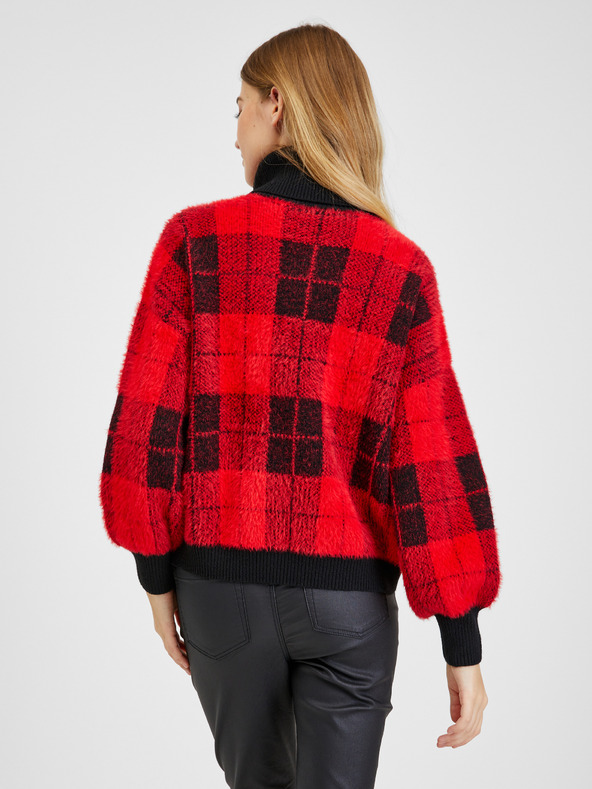 Orsay Schwarz-rot karierter Damenpullover ORSAY