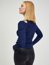 Orsay Dunkelblaue Damenstrickjacke mit Ausschnitten ORSAY