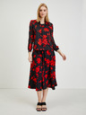Orsay Rote und schwarze geblümte Bluse ORSAY