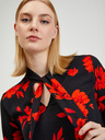 Orsay Rote und schwarze geblümte Bluse ORSAY