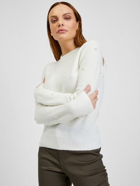 Orsay Weißer Damen Pullover mit dekorativen Details ORSAY