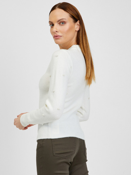 Orsay Weißer Damen Pullover mit dekorativen Details ORSAY
