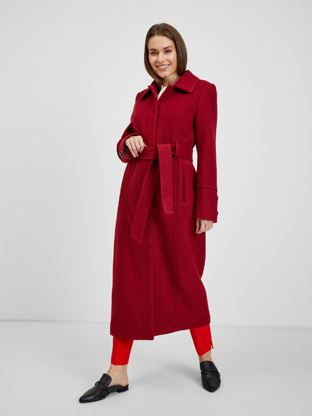 Orsay Weinroter Damen-Wintermantel mit Wolle ORSAY