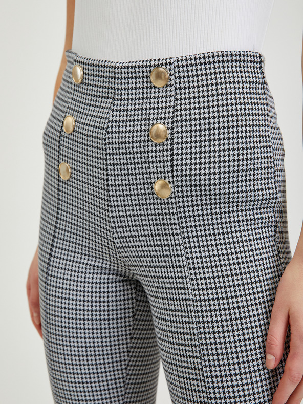 Orsay Weiß-schwarz gemusterte Damenhose ORSAY