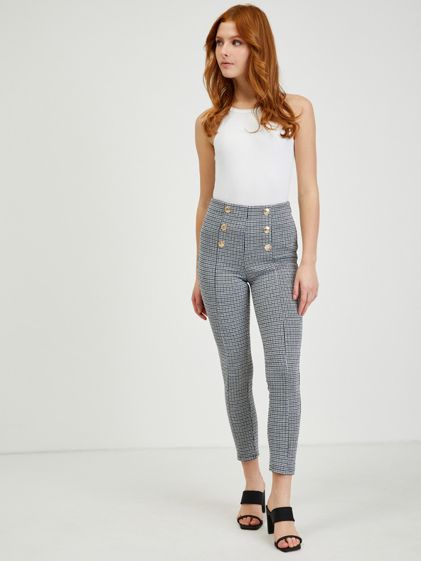Orsay Weiß-schwarz gemusterte Damenhose ORSAY
