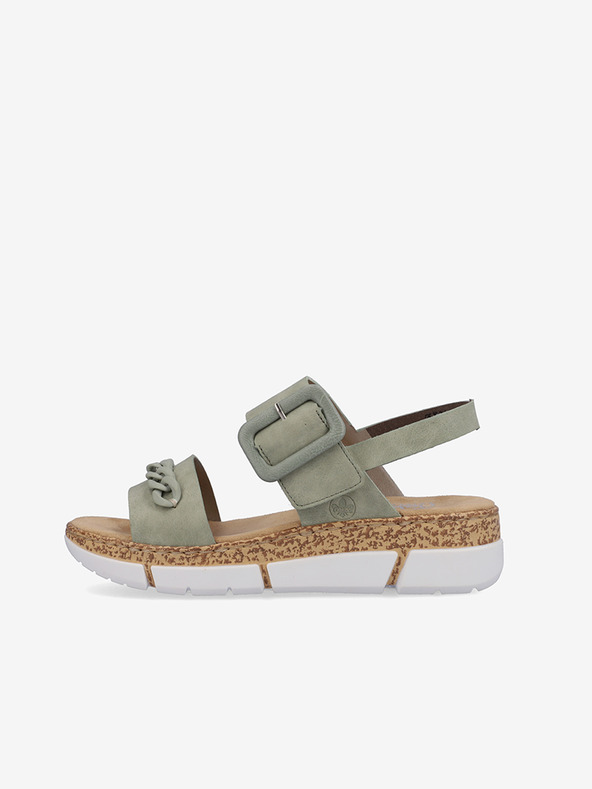 Rieker Khaki Damen Plateausandalen Rieker