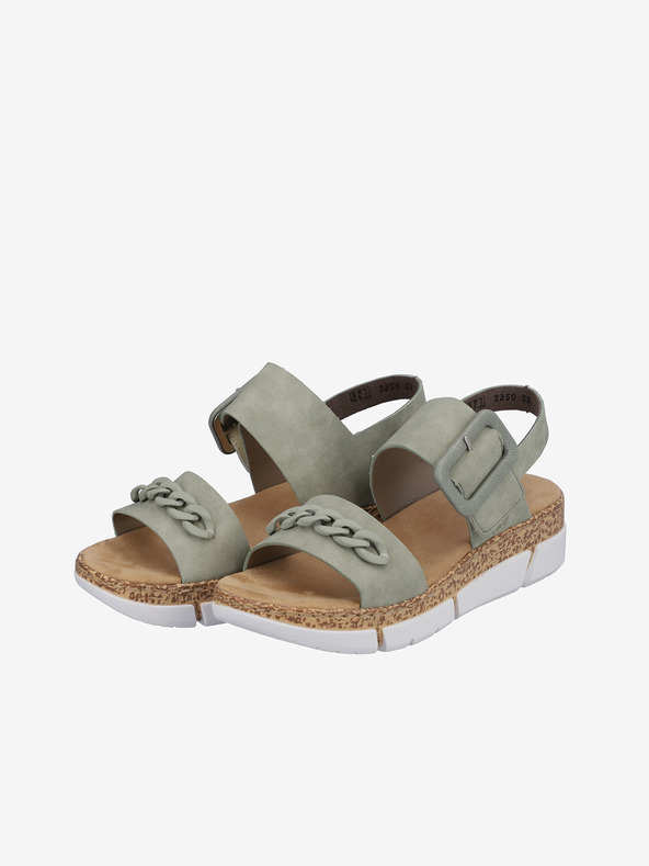 Rieker Khaki Damen Plateausandalen Rieker
