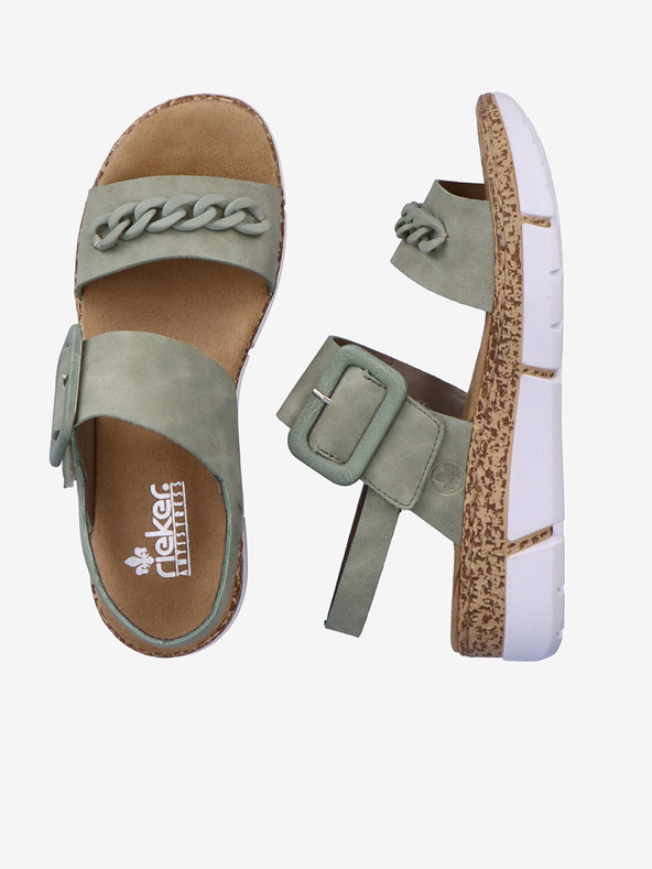 Rieker Khaki Damen Plateausandalen Rieker