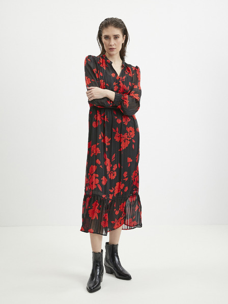 Orsay Rot-schwarzes Damen-Blumenkleid ORSAY