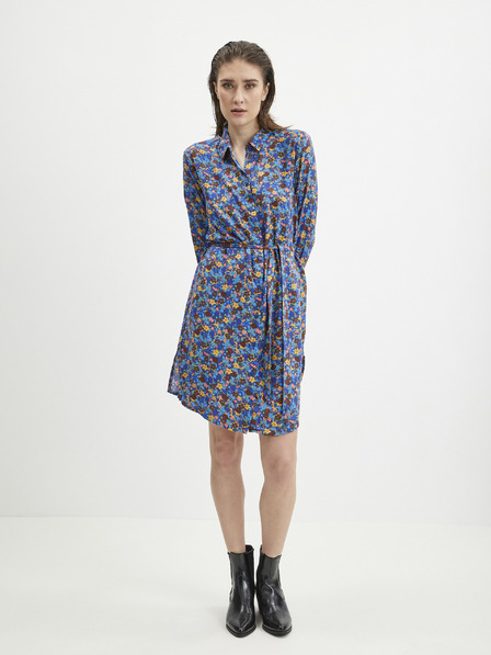 ICHI ICHI Blaues geblümtes Hemdkleid für Damen
