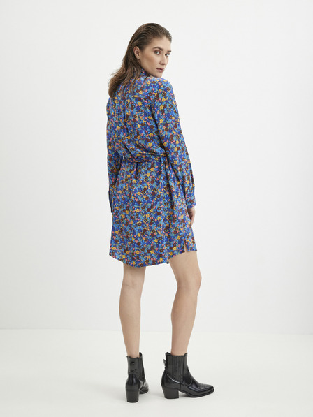 ICHI ICHI Blaues geblümtes Hemdkleid für Damen