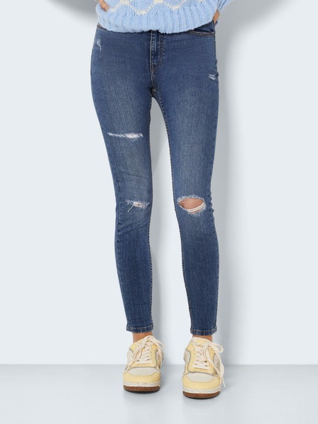 Noisy May Blaue Skinny Fit Jeans mit Rippeffekt Noisy May Buddy