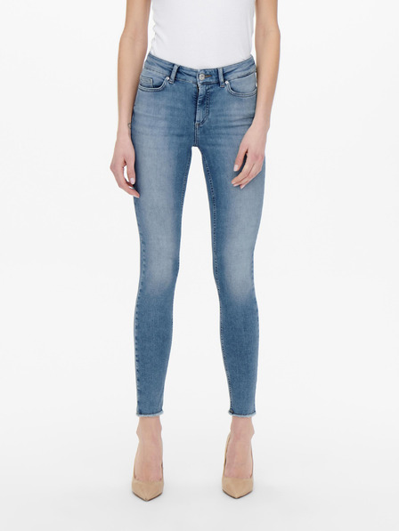 ONLY Blaue Skinny Fit Jeans für Damen mit Stickereieffekt ONLY Blush