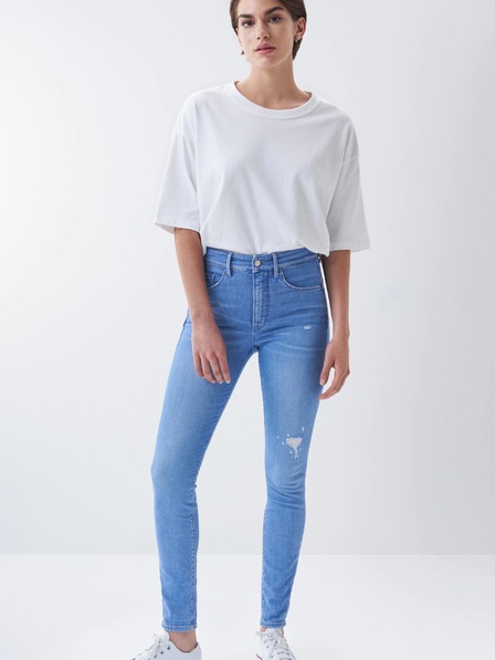 Salsa Jeans Blaue Damen-Skinny Fit Ripped Jeans Salsa Jeans Secret Glamour