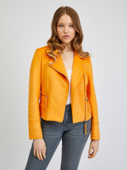 Orsay Orangefarbene Damen Wildlederjacke ORSAY