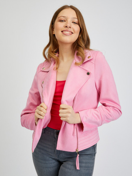 Orsay Rosa Damen-Kunstlederjacke in Wildlederoptik ORSAY