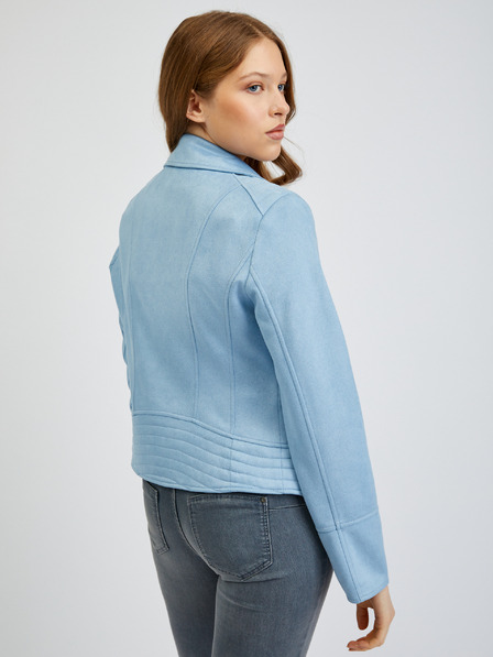 Orsay Hellblaue Damen-Lederjacke in Wildleder-Optik von ORSAY