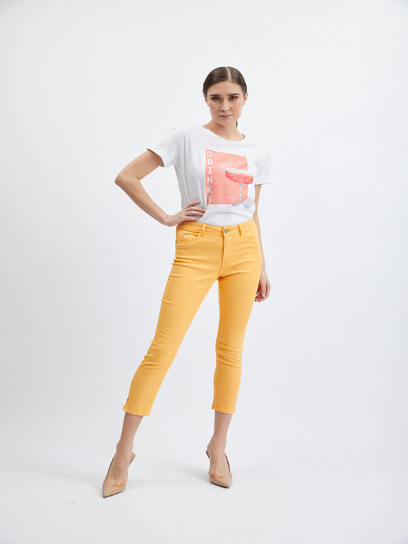 Orsay Orangefarbene Damen-Cropped Skinny Fit Jeans ORSAY