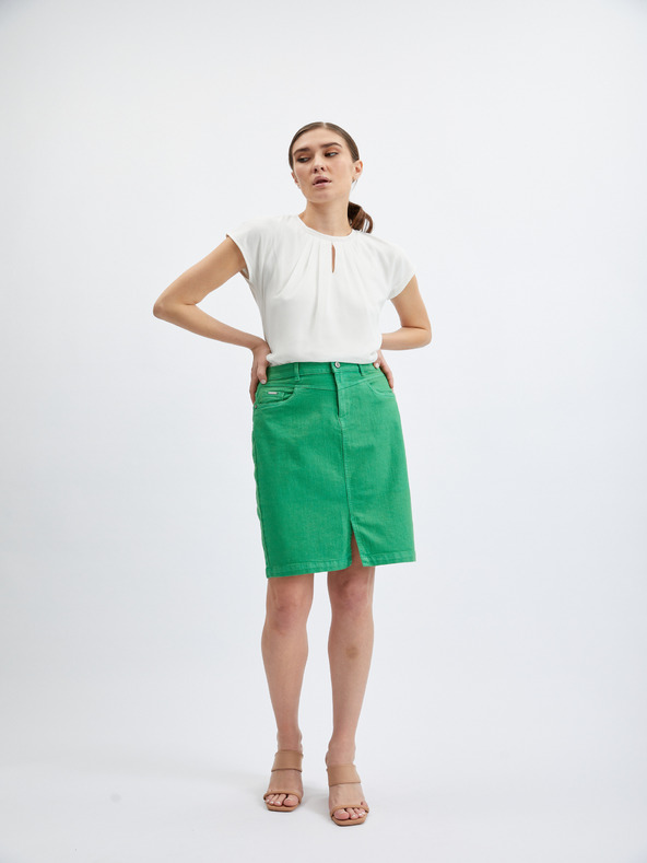Orsay Grüner Damen-Jeansrock ORSAY