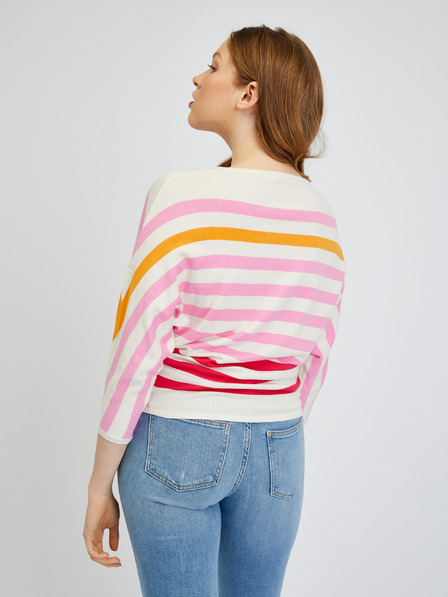 Orsay Rosa-cremefarbener gestreifter Damenpullover von ORSAY