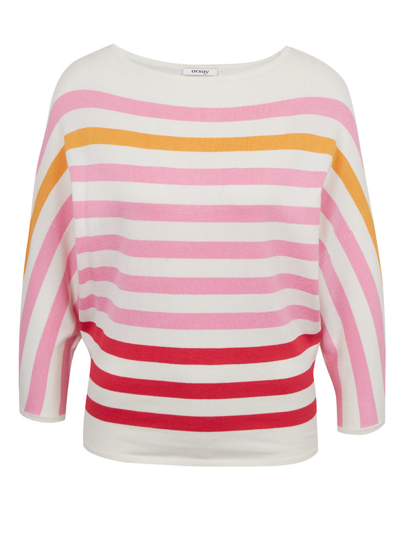 Orsay Rosa-cremefarbener gestreifter Damenpullover von ORSAY