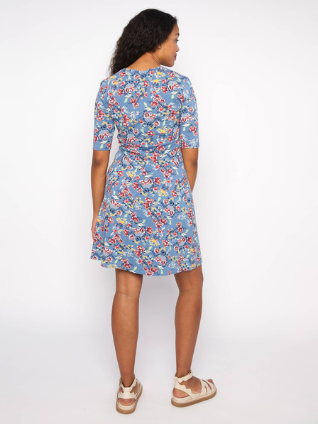 Blutsgeschwister Hellblaues geblümtes Damenkleid Blutsgeschwister
