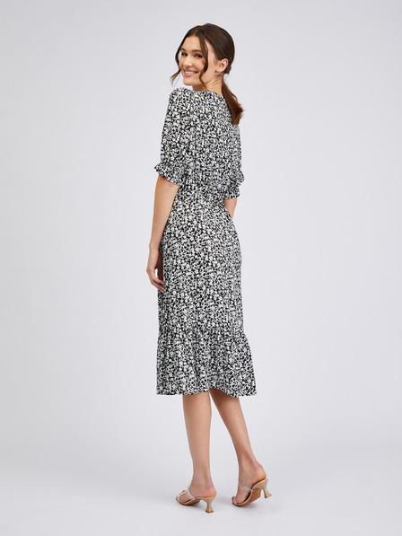 Orsay Weißes und schwarzes Damen-Blumenkleid ORSAY