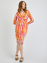 Orsay Rot und orange gestreiftes Damenkleid ORSAY