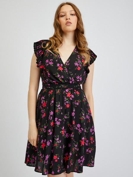 Orsay Schwarzes Damen-Blumenkleid ORSAY