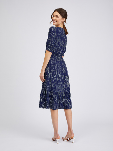 Orsay Dunkelblau gepunktetes Damenkleid von ORSAY