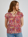 Orsay Rot und rosa gemusterte Damenbluse ORSAY